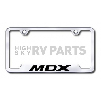 Automotive Gold License Plate Frame - Silver Stainless Steel - GFMDXEC