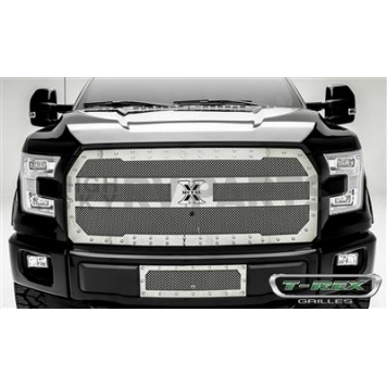 T-Rex Truck Products Grille Insert - Mesh Rectangular Polished Steel - 6715740