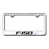 Automotive Gold License Plate Frame - Silver Stainless Steel - LFF15EC