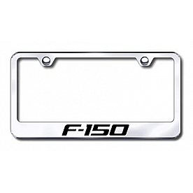 Automotive Gold License Plate Frame - Silver Stainless Steel - LFF15EC