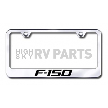 Automotive Gold License Plate Frame - Silver Stainless Steel - LFF15EC