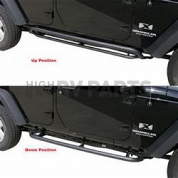 Rampage Rocker Panel Guard - Round Tube Steel Black Powder Coated - 88732