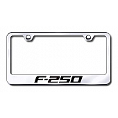 Automotive Gold License Plate Frame - Silver Stainless Steel - LFF25EC