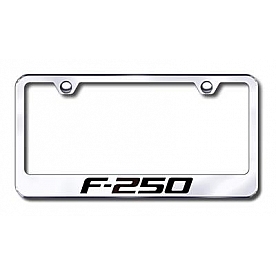 Automotive Gold License Plate Frame - Silver Stainless Steel - LFF25EC