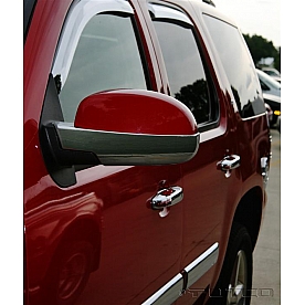 Putco Exterior Mirror Cover Driver And Passenger Side Silver ABS Plastic Set Of 2 - 400131