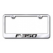 Automotive Gold License Plate Frame - Silver Stainless Steel - LFF35EC