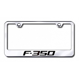 Automotive Gold License Plate Frame - Silver Stainless Steel - LFF35EC
