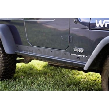 Rugged Ridge Rocker Panel Guard - Flat Steel Black Powder Coated - 1150415