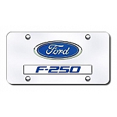 Automotive Gold License Plate - F-250/Ford Logo Stainless Steel - DF25CC