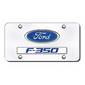 Automotive Gold License Plate - F-350/Ford Logo Stainless Steel - DF35CC