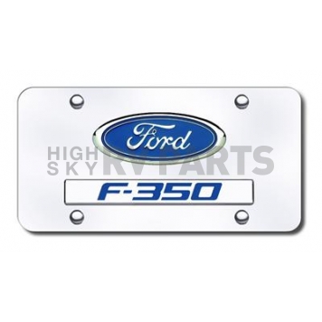 Automotive Gold License Plate - F-350/Ford Logo Stainless Steel - DF35CC