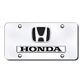 Automotive Gold License Plate - Honda Name/Logo With Black Fill Stainless Steel - DHONCC