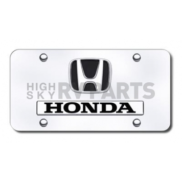 Automotive Gold License Plate - Honda Name/Logo With Black Fill Stainless Steel - DHONCC