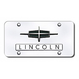 Automotive Gold License Plate - Lincoln Name/Logo Stainless Steel - DLINCB