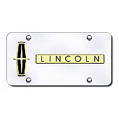Automotive Gold License Plate - Lincoln Stainless Steel - DLINVBGC
