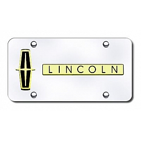 Automotive Gold License Plate - Lincoln Stainless Steel - DLINVBGC