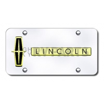 Automotive Gold License Plate - Lincoln Stainless Steel - DLINVBGC
