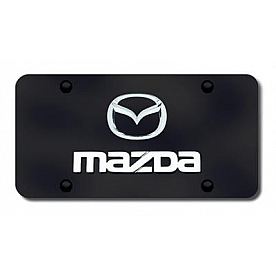 Automotive Gold License Plate - Mazda Name/New Logo Stainless Steel - DMAZ2GB