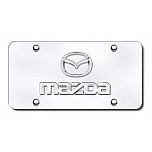 Automotive Gold License Plate - Mazda Name/New Logo Stainless Steel - DMAZ2GC