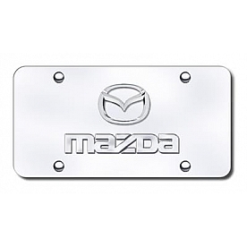 Automotive Gold License Plate - Mazda Name/New Logo Stainless Steel - DMAZ2GC