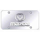 Automotive Gold License Plate - Mazda Name/Old Logo Stainless Steel - DMAZCC