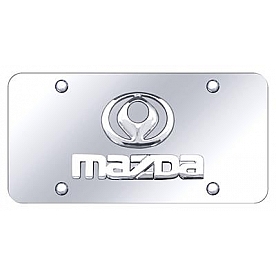 Automotive Gold License Plate - Mazda Name/Old Logo Stainless Steel - DMAZCC
