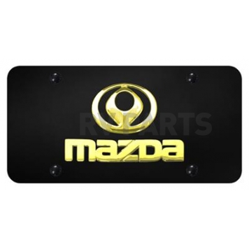 Automotive Gold License Plate - Mazda Name/Old Logo Stainless Steel - DMAZGB