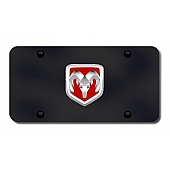 Automotive Gold License Plate - Red/Ram OEM Logo Stainless Steel - RAMOEMRCB