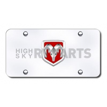 Automotive Gold License Plate - Red/Ram OEM Logo Stainless Steel - RAMOEMRCC