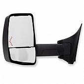 Velvac Exterior Mirror Remote Flat Glass/ Manual Convex Glass Rectangular Black - 718423