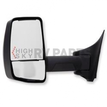 Velvac Exterior Mirror Remote Flat Glass/ Manual Convex Glass Rectangular Black - 718423