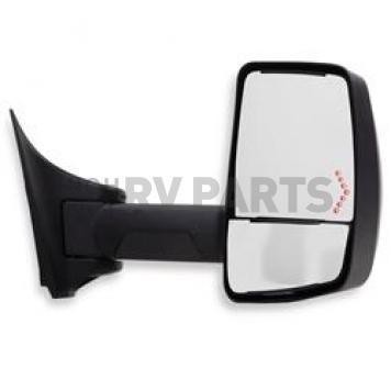 Velvac Exterior Mirror Remote Flat Glass/ Manual Convex Glass Rectangular Black - 718424