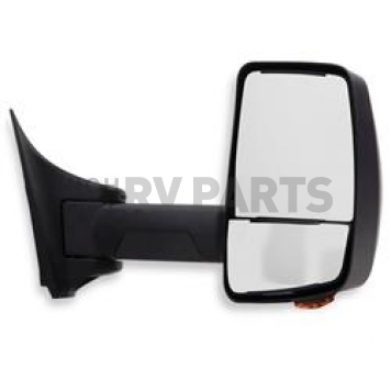 Velvac Exterior Mirror Remote Flat Glass/ Manual Convex Glass Rectangular Black - 718430