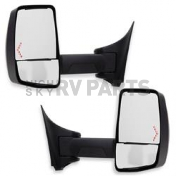 Velvac Exterior Mirror Remote Flat Glass/ Manual Convex Glass Rectangular Black - 718431