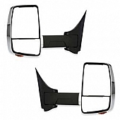 Velvac Exterior Mirror Remote Flat Glass/ Manual Convex Glass Rectangular Silver - 718437
