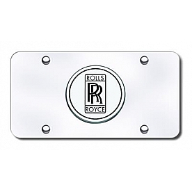 Automotive Gold License Plate - Rolls Royce Logo Stainless Steel - ROLCC