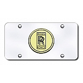 Automotive Gold License Plate - Rolls Royce Logo Stainless Steel - ROLGC