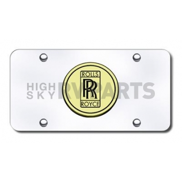 Automotive Gold License Plate - Rolls Royce Logo Stainless Steel - ROLGC
