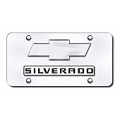 Automotive Gold License Plate - Silverado/Chevy New Logo Stainless Steel - DSIL2GC