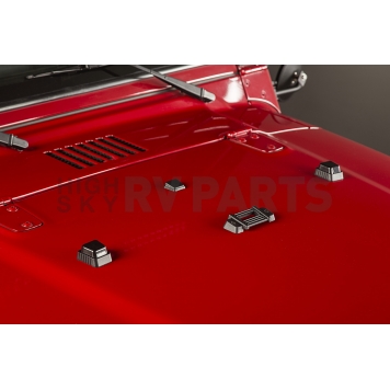 Rugged Ridge Hood Appearance Set Black Powder Coated Aluminum - 1110108-6