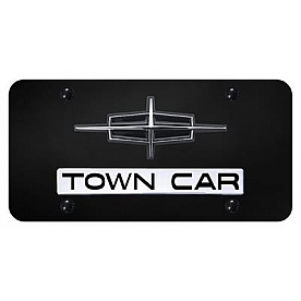 Automotive Gold License Plate - Towncar/Lincoln Logo Stainless Steel - DTWNCB
