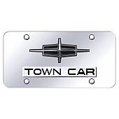 Automotive Gold License Plate - Towncar/Lincoln Logo Stainless Steel - DTWNCC