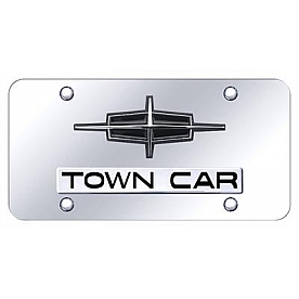 Automotive Gold License Plate - Towncar/Lincoln Logo Stainless Steel - DTWNCC