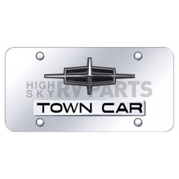 Automotive Gold License Plate - Towncar/Lincoln Logo Stainless Steel - DTWNCC