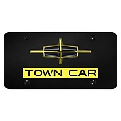 Automotive Gold License Plate - Towncar/Lincoln Logo Stainless Steel - DTWNGB