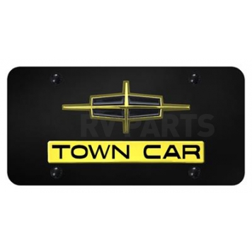 Automotive Gold License Plate - Towncar/Lincoln Logo Stainless Steel - DTWNGB