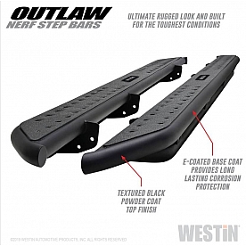 Westin Automotive Nerf Bar 2 Inch Black Textured Electro-Coated Steel - 5853715