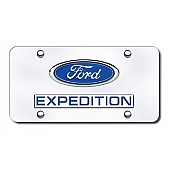 Automotive Gold License Plate - Expedition/Ford Logo Stainless Steel - DXPDCB