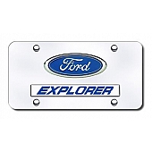 Automotive Gold License Plate - Explorer/Ford Logo Stainless Steel - DXPLCC