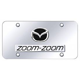 Automotive Gold License Plate - Zoom Zoom Stainless Steel - DZOO2BCC